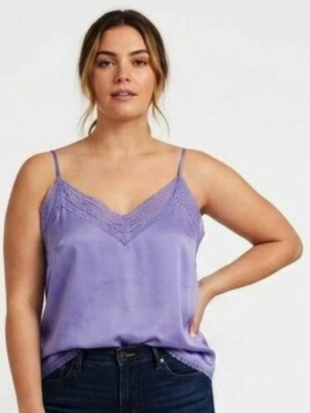 Stradavarius Lace Trim Lavender Camisole NEW- Sz. Med